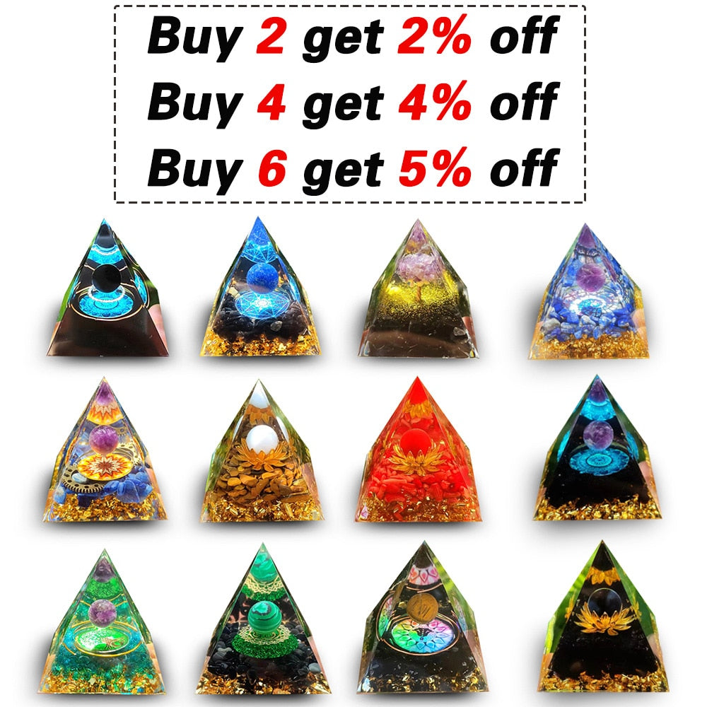 Pyramide Orgonite Crystale Pierre Naturelle