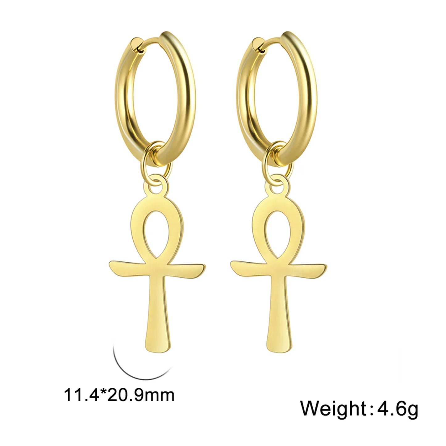 Boucle d' Oreille Croix Egypte Ankh