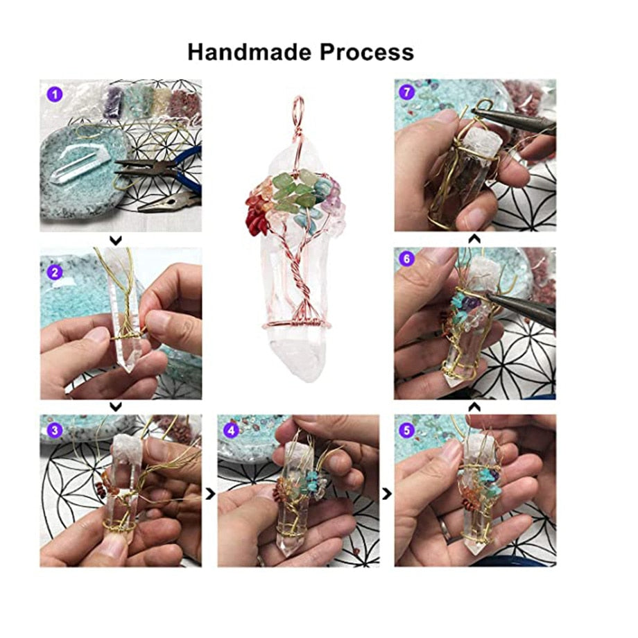 Pendule Chakra Arbre de Vie Fil Cuivre