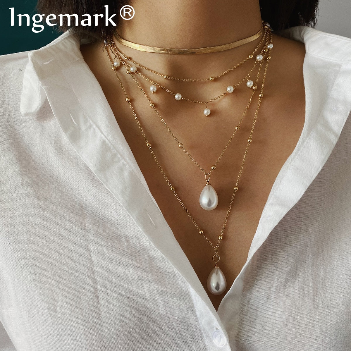Collier Femmes Baroque Perle Gland