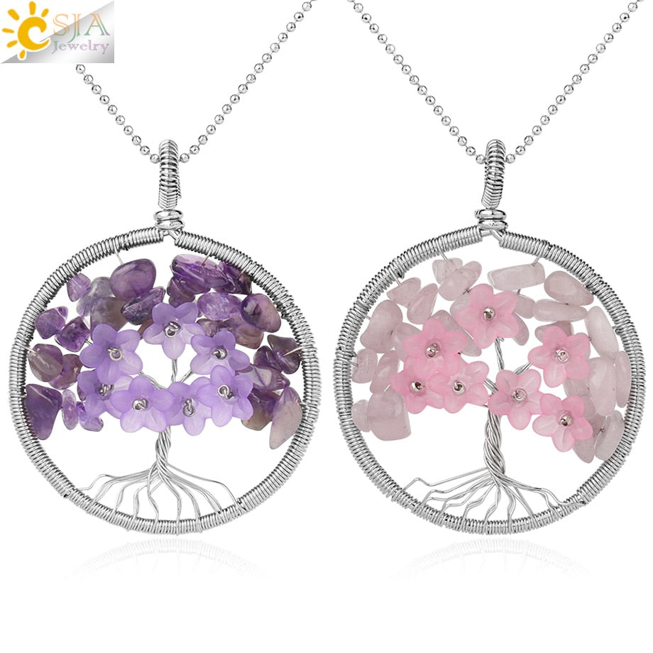 Pendentif Arbre de Vie en Pierre Naturelle