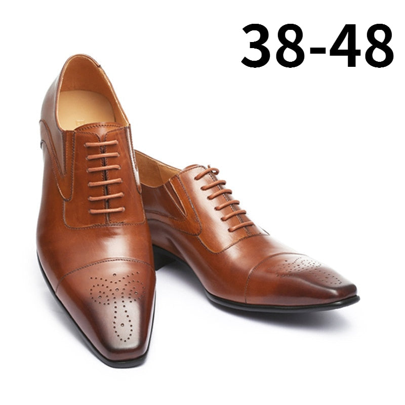 Chaussure luxe Homme Cuir bout carré