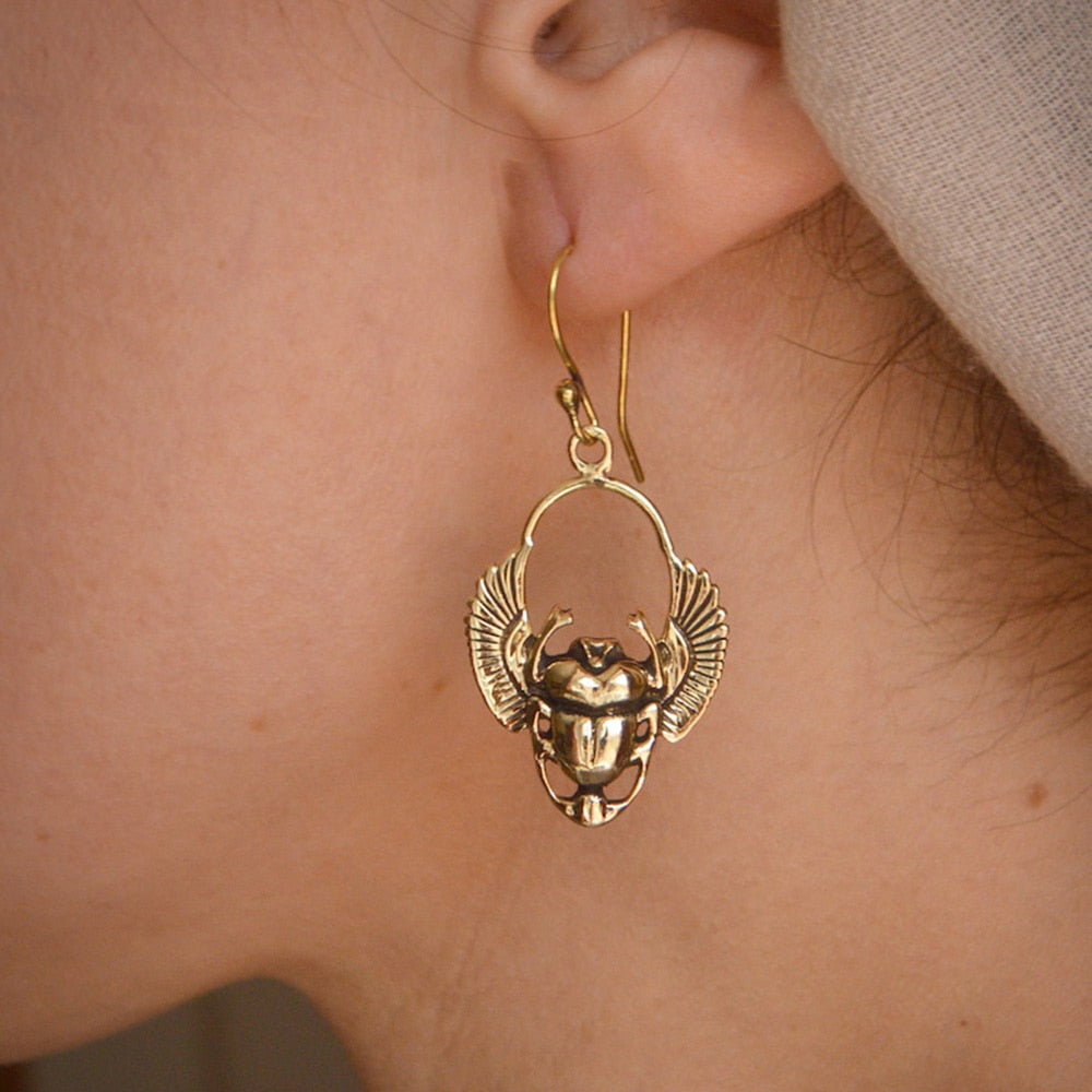 Boucles d'Oreilles Scarabée