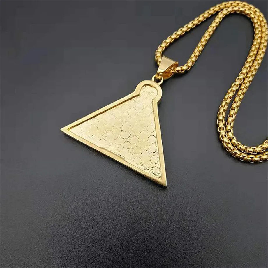 Collier Pendentif Pyramide Egyptienne Croix Ankh