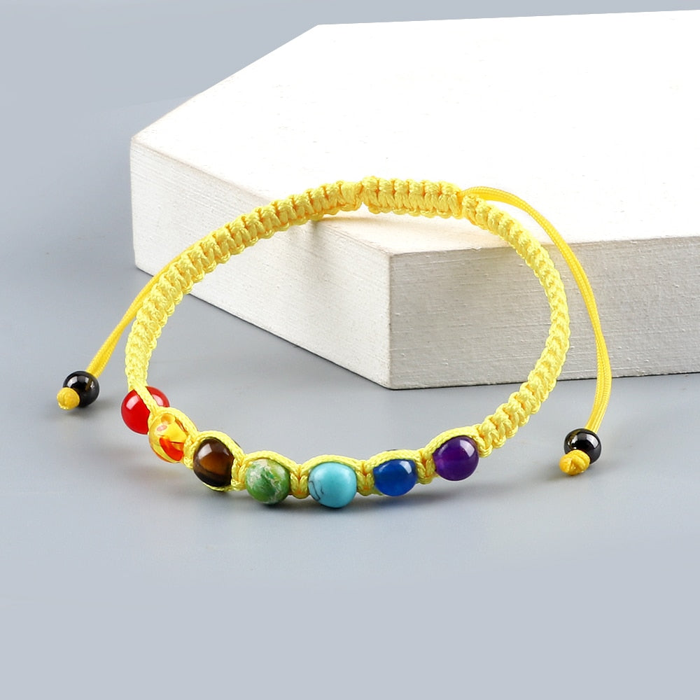 Bracelet 7 Chakra 6mm Pierre Naturelle