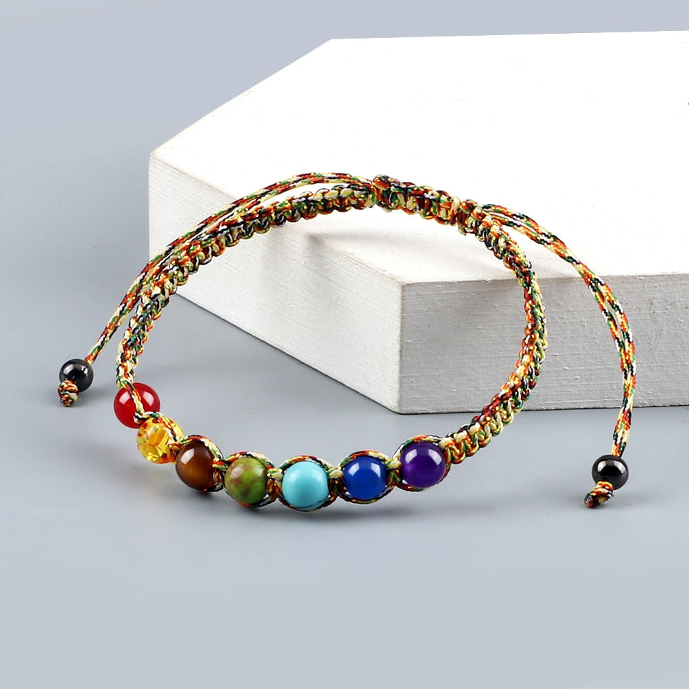 Bracelet 7 Chakra 6mm Pierre Naturelle