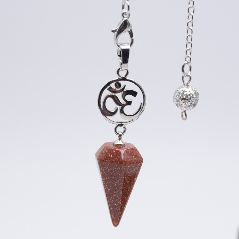 Natural Stone Crystal Pendulum for Dowsing Spiritual Pendulums Esoteric Healing Reiki Chakra Hexagonal Pointed Pendant Pendulos