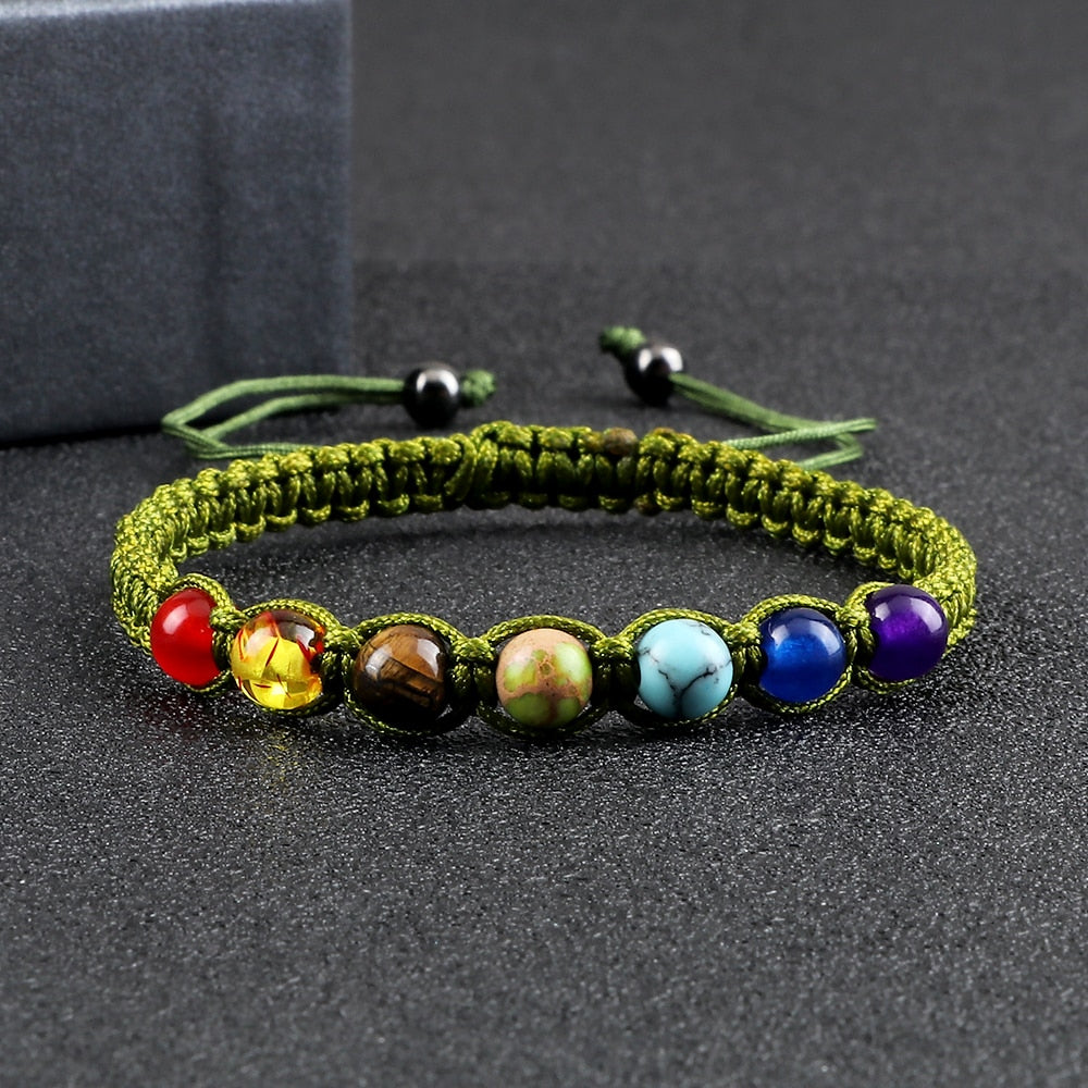 Bracelet 7 Chakra 6mm Pierre Naturelle