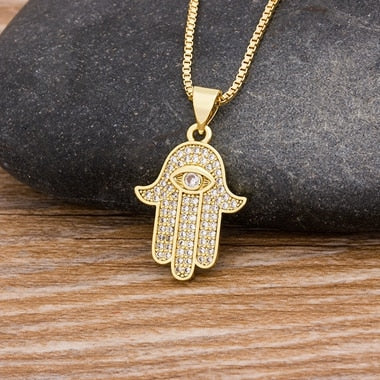 Collier +Pendentif La Main de Fatma + œil