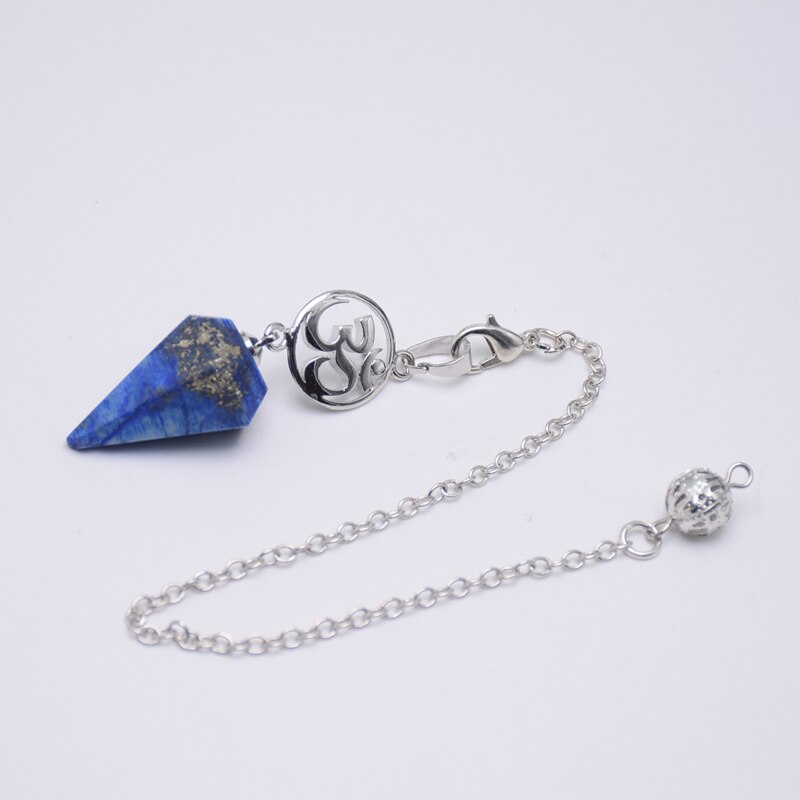 Natural Stone Crystal Pendulum for Dowsing Spiritual Pendulums Esoteric Healing Reiki Chakra Hexagonal Pointed Pendant Pendulos