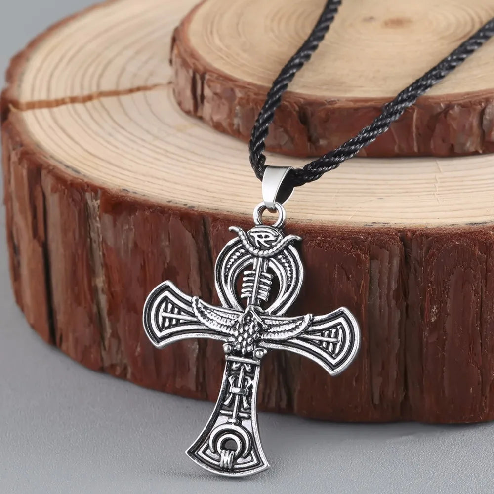 Cxwind Egyptian Ankh Cross Pendant Necklace for Woman Girl Man Gift  Antique Viking Symbol Necklaces Jewelry