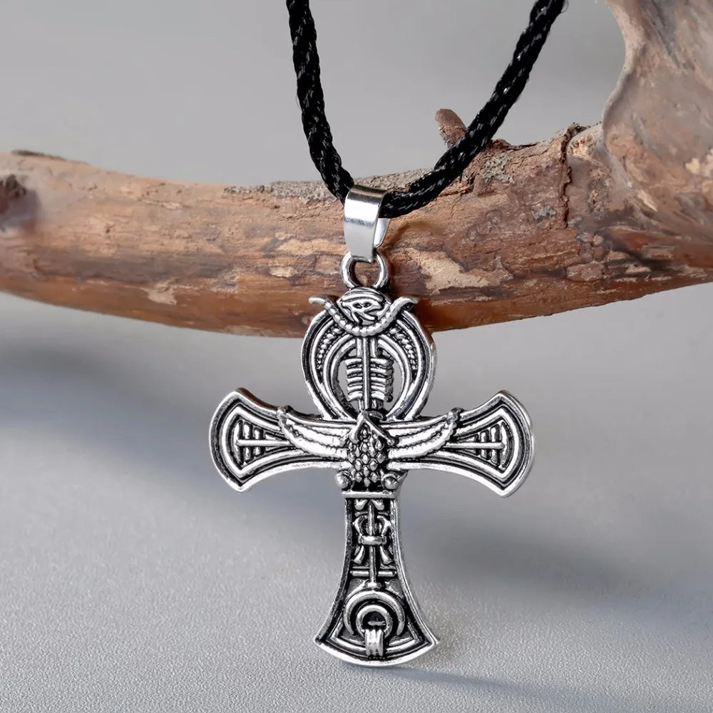 Cxwind Egyptian Ankh Cross Pendant Necklace for Woman Girl Man Gift  Antique Viking Symbol Necklaces Jewelry