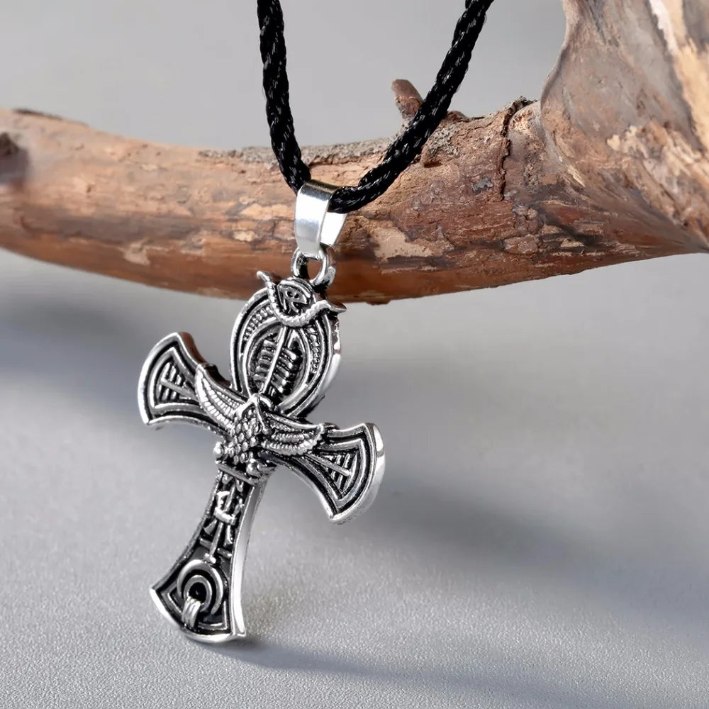 Cxwind Egyptian Ankh Cross Pendant Necklace for Woman Girl Man Gift  Antique Viking Symbol Necklaces Jewelry