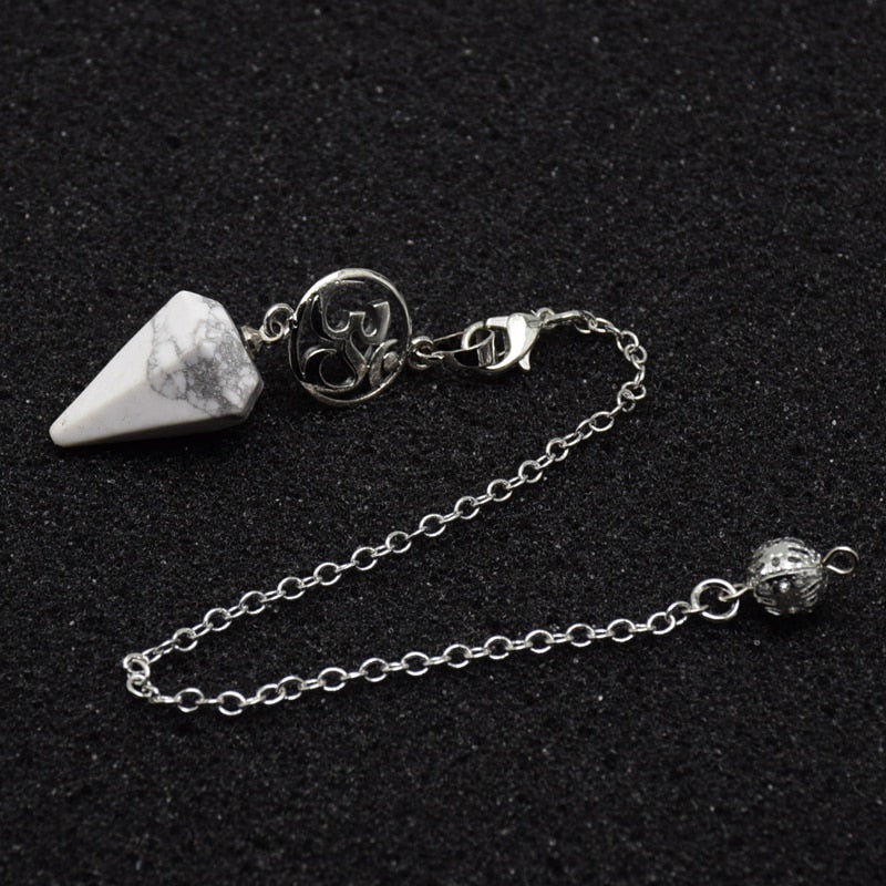 Natural Stone Crystal Pendulum for Dowsing Spiritual Pendulums Esoteric Healing Reiki Chakra Hexagonal Pointed Pendant Pendulos