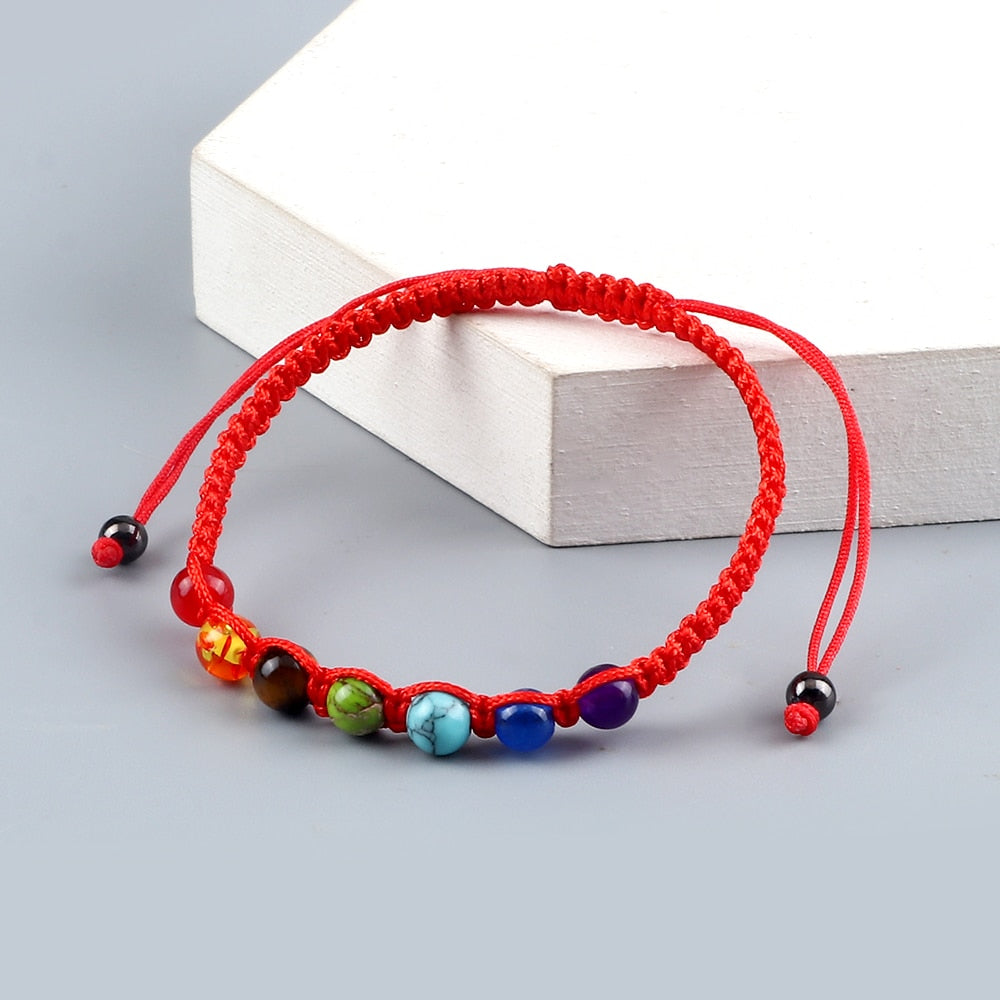 Bracelet 7 Chakra 6mm Pierre Naturelle