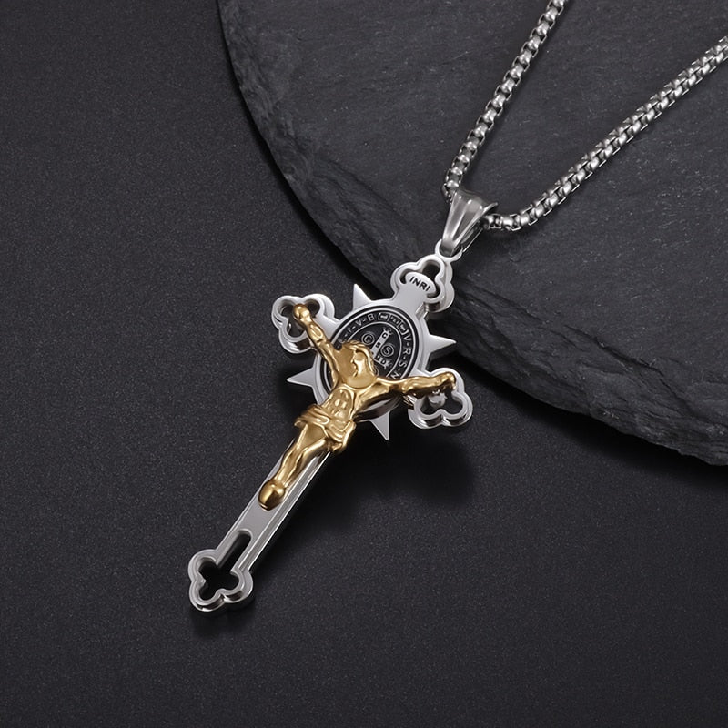 Stainless Steel Witchcraft Pentagram Pendant Men\&#39;s Jewish Hebrew Tetragrammaton Necklace Men\&#39;s Vintage Amulet Jewelry