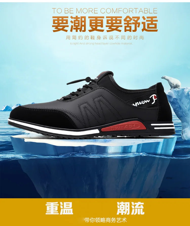 2023 New Men Casual Shoes Fashion Soft Soled Male Casual Driving Shoes Breathable Flat Lace-Up Soft Bottom Men Light Sneakers