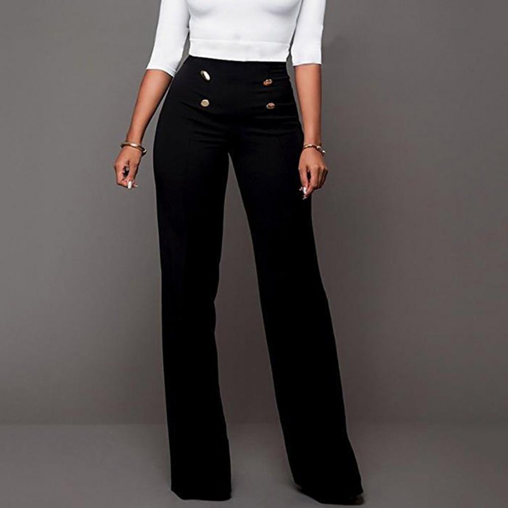 Women Wide Leg Pants High Waist Autumn Ladies Fashion Trousers Solid Color Comfortable Soft Bell-bottoms Pants Women Clothing