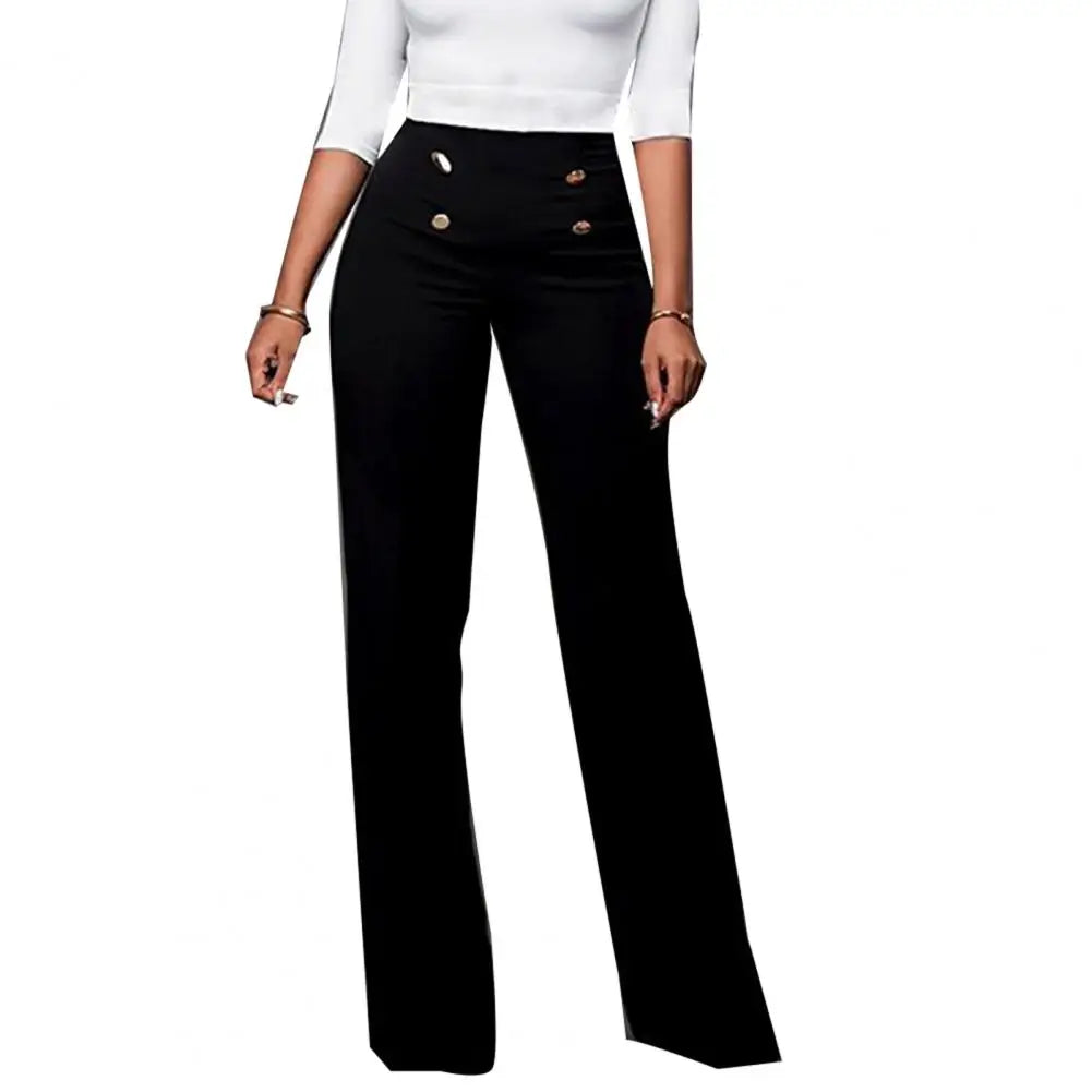 Women Wide Leg Pants High Waist Autumn Ladies Fashion Trousers Solid Color Comfortable Soft Bell-bottoms Pants Women Clothing