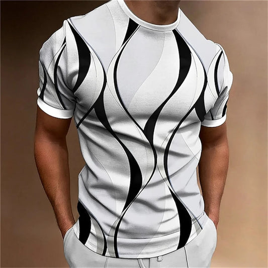 T-shirt imprimé rayé 3D