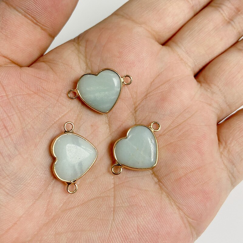 Natural Stone Amazonite Pendant Blue Semi-precious Pendants Connector Charm Make Jewelry Necklace Earring Accessories Finding