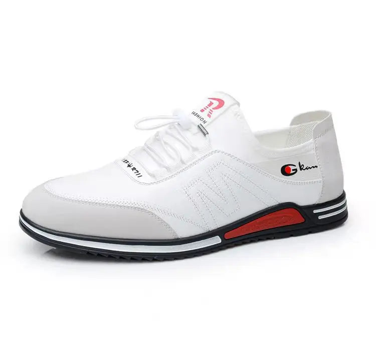 2023 New Men Casual Shoes Fashion Soft Soled Male Casual Driving Shoes Breathable Flat Lace-Up Soft Bottom Men Light Sneakers