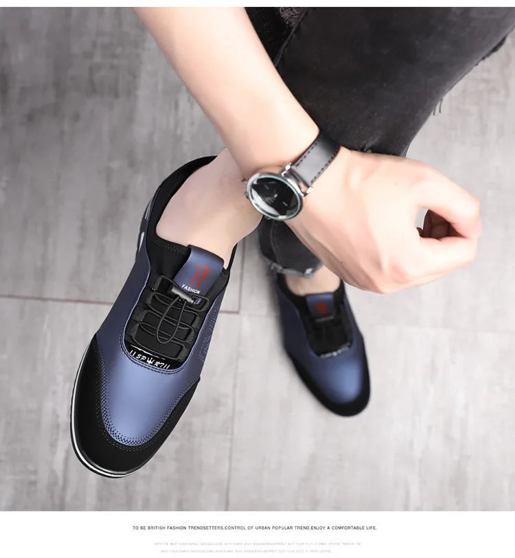 2023 New Men Casual Shoes Fashion Soft Soled Male Casual Driving Shoes Breathable Flat Lace-Up Soft Bottom Men Light Sneakers