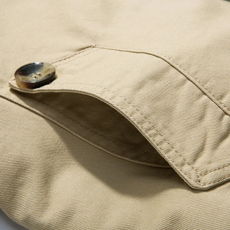 Men's Autumn Winter Jacket Thickened Pure Cotton Slim Fit Coat Long Length Korean Style plus Size Casual Outerwear