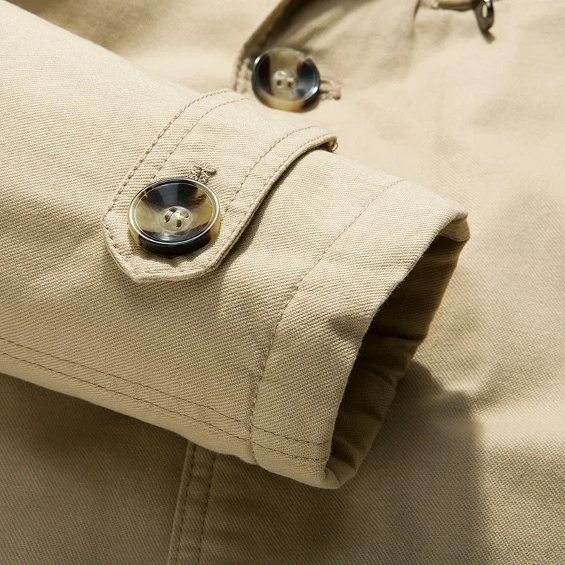 Men's Autumn Winter Jacket Thickened Pure Cotton Slim Fit Coat Long Length Korean Style plus Size Casual Outerwear