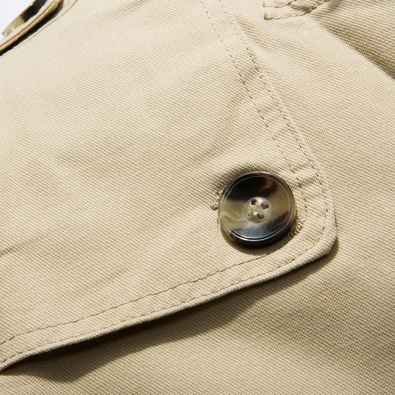 Men's Autumn Winter Jacket Thickened Pure Cotton Slim Fit Coat Long Length Korean Style plus Size Casual Outerwear