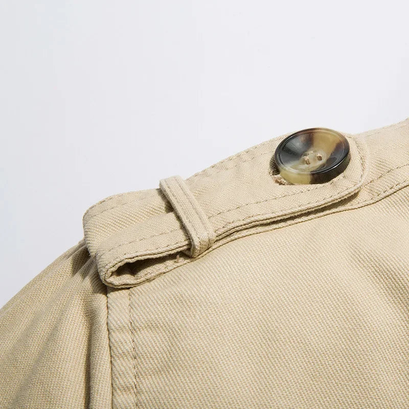 Men's Autumn Winter Jacket Thickened Pure Cotton Slim Fit Coat Long Length Korean Style plus Size Casual Outerwear