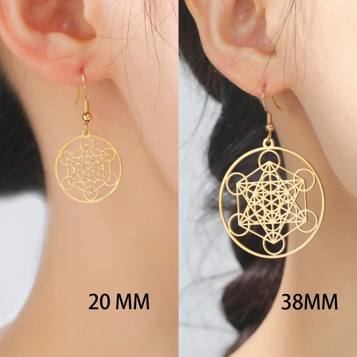 Boucles d'oreilles Pentacle Metatron