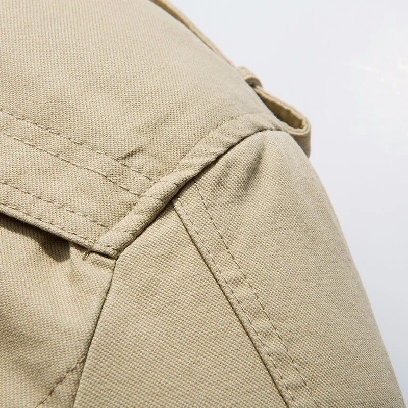 Men's Autumn Winter Jacket Thickened Pure Cotton Slim Fit Coat Long Length Korean Style plus Size Casual Outerwear