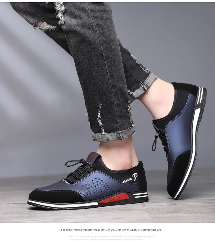 2023 New Men Casual Shoes Fashion Soft Soled Male Casual Driving Shoes Breathable Flat Lace-Up Soft Bottom Men Light Sneakers