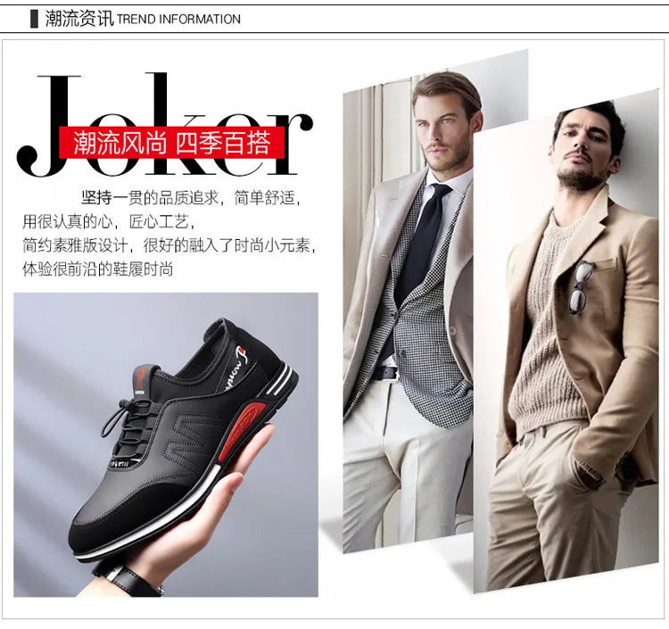 2023 New Men Casual Shoes Fashion Soft Soled Male Casual Driving Shoes Breathable Flat Lace-Up Soft Bottom Men Light Sneakers