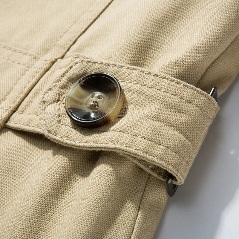 Men's Autumn Winter Jacket Thickened Pure Cotton Slim Fit Coat Long Length Korean Style plus Size Casual Outerwear