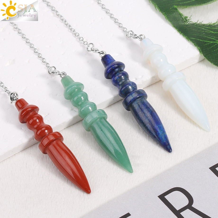 Reiki Pink Quartz Pendulum for Dowsing Natural Stone Cone Pendant Amethysts Crystals Amulet Divination Spiritual Pendulos  H180