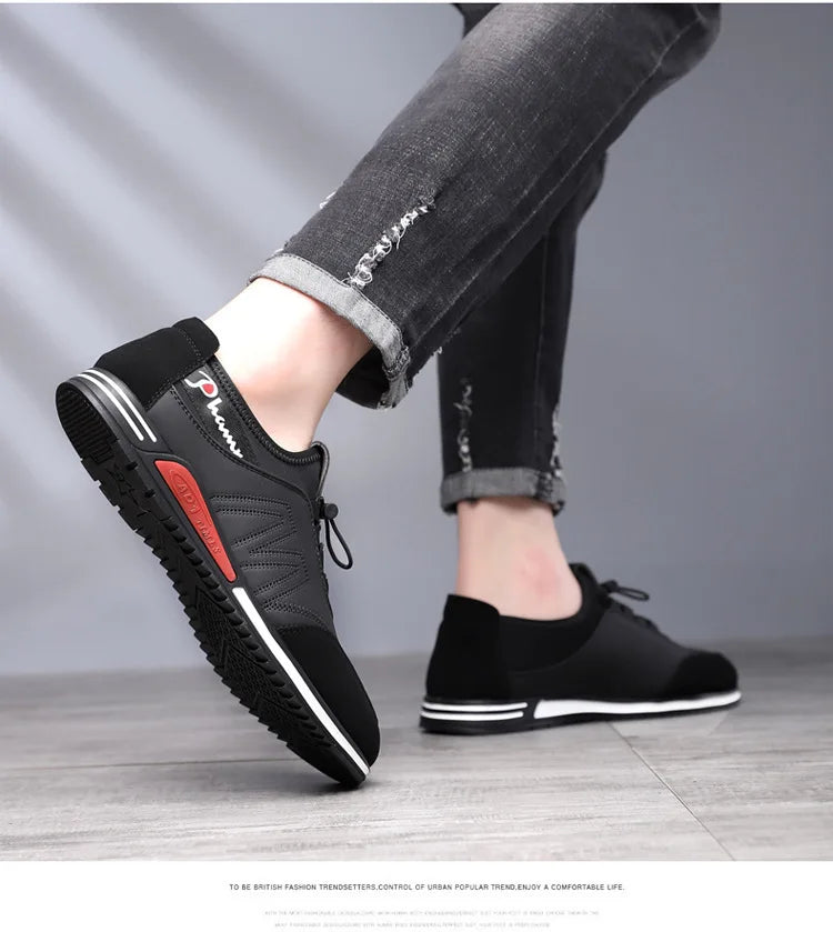 2023 New Men Casual Shoes Fashion Soft Soled Male Casual Driving Shoes Breathable Flat Lace-Up Soft Bottom Men Light Sneakers
