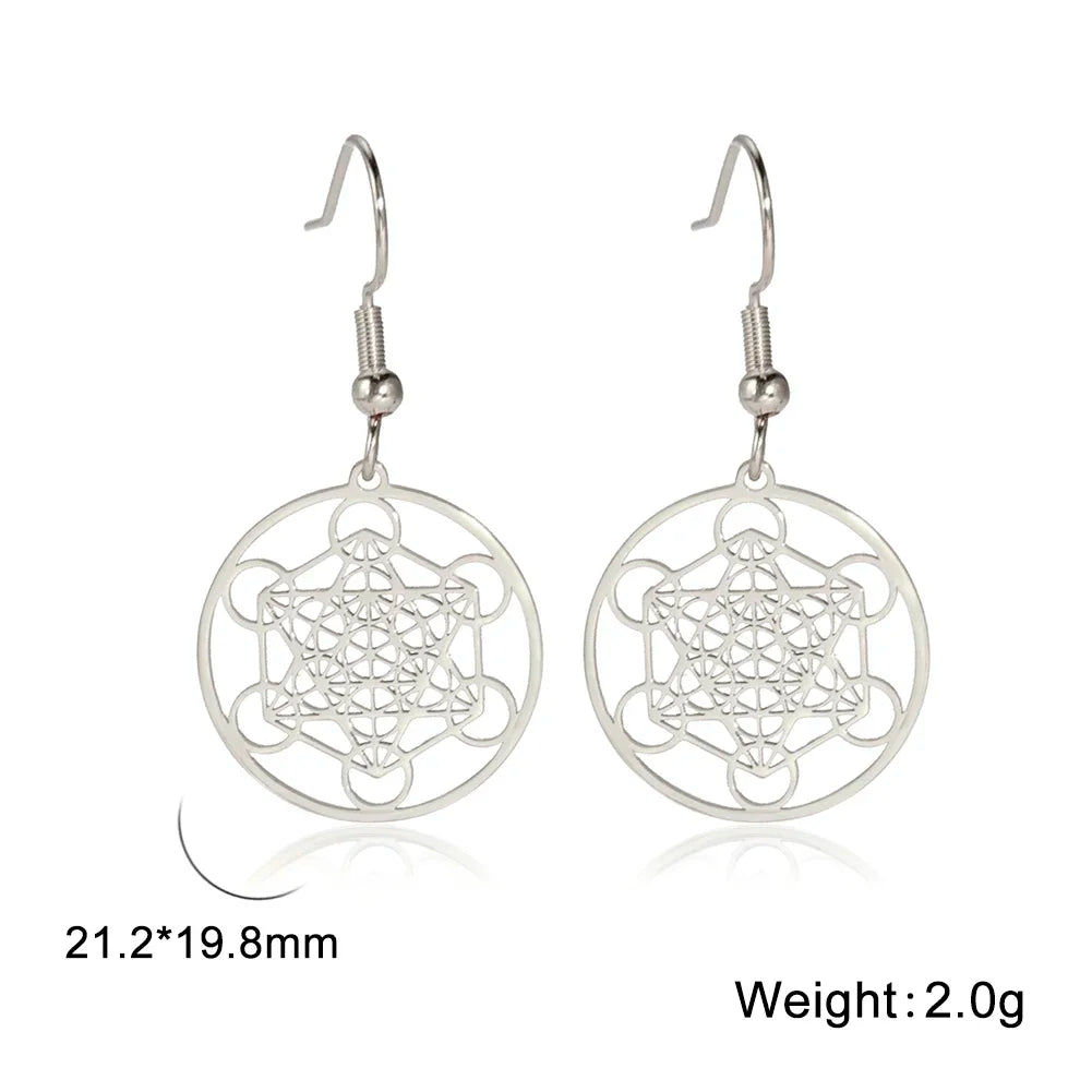 Boucles d'oreilles Pentacle Metatron