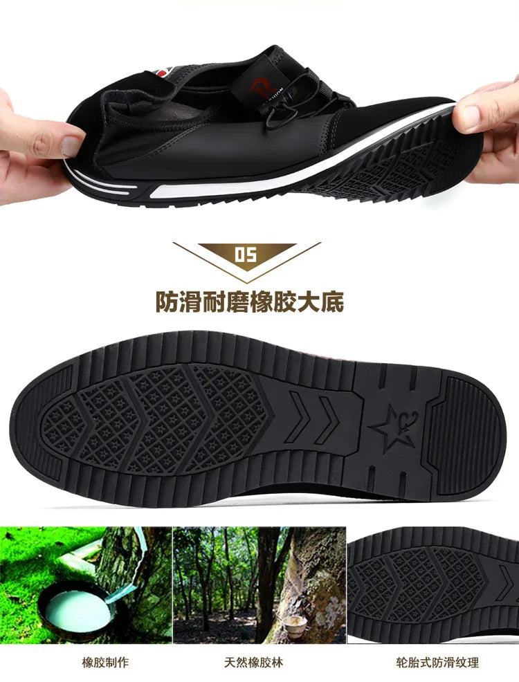2023 New Men Casual Shoes Fashion Soft Soled Male Casual Driving Shoes Breathable Flat Lace-Up Soft Bottom Men Light Sneakers