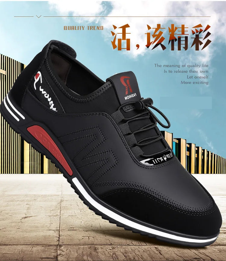 2023 New Men Casual Shoes Fashion Soft Soled Male Casual Driving Shoes Breathable Flat Lace-Up Soft Bottom Men Light Sneakers
