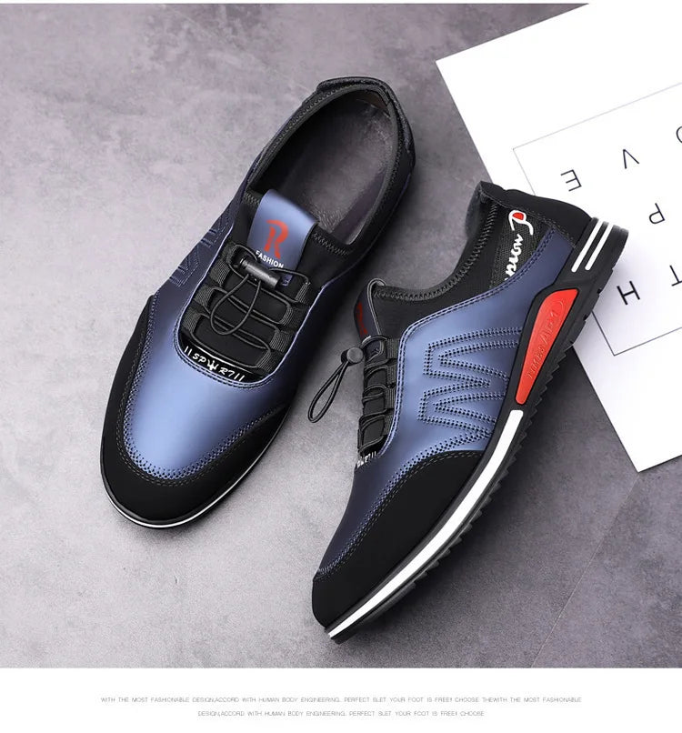 2023 New Men Casual Shoes Fashion Soft Soled Male Casual Driving Shoes Breathable Flat Lace-Up Soft Bottom Men Light Sneakers