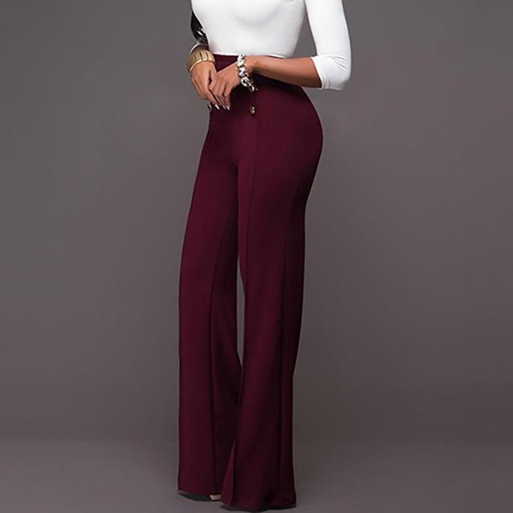 Women Wide Leg Pants High Waist Autumn Ladies Fashion Trousers Solid Color Comfortable Soft Bell-bottoms Pants Women Clothing