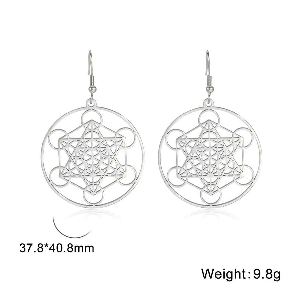 Boucles d'oreilles Pentacle Metatron