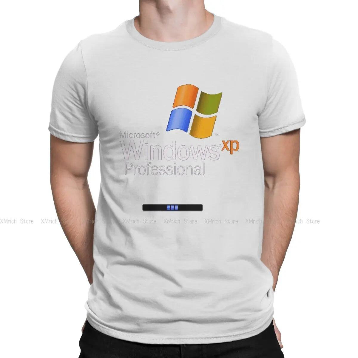 XP Men's T Shirts Windows Fun Tee Shirt Short Sleeve Round Neck T-Shirt Cotton Summer Clothing