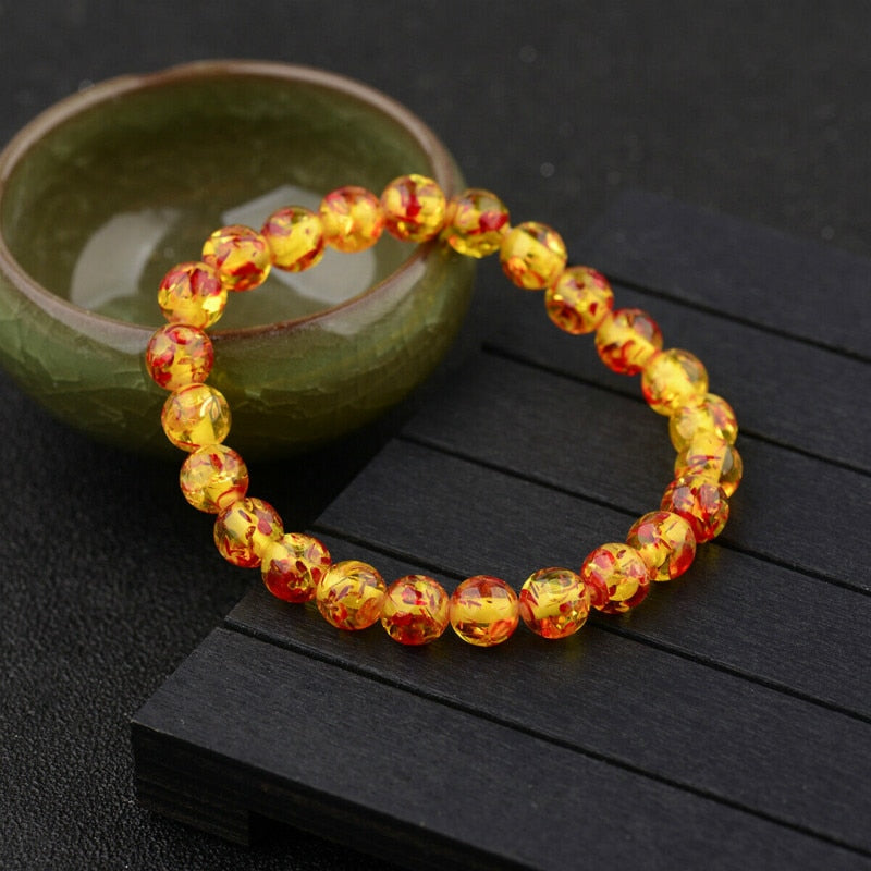 Bracelets  Ambre Jaune 8mm