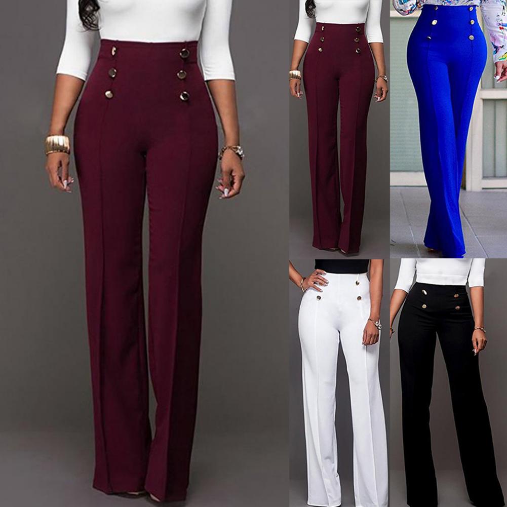 Women Wide Leg Pants High Waist Autumn Ladies Fashion Trousers Solid Color Comfortable Soft Bell-bottoms Pants Women Clothing