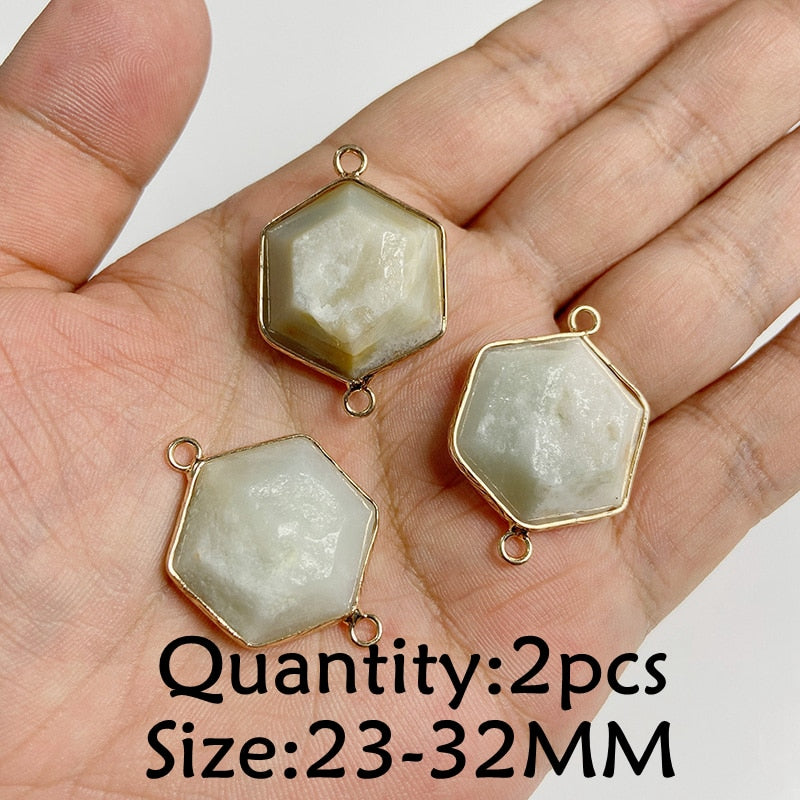 Natural Stone Amazonite Pendant Blue Semi-precious Pendants Connector Charm Make Jewelry Necklace Earring Accessories Finding