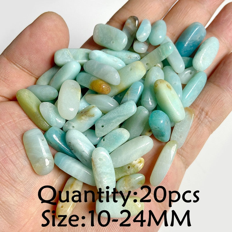 Natural Stone Amazonite Pendant Blue Semi-precious Pendants Connector Charm Make Jewelry Necklace Earring Accessories Finding