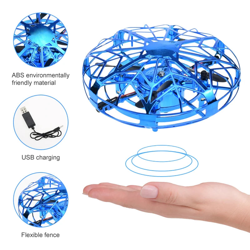 Mini Helicopter RC UFO Drone Aircraft Hand Sensing Infrared RC Quadcopter Electric Induction Flying Ball Plane Toys for Children